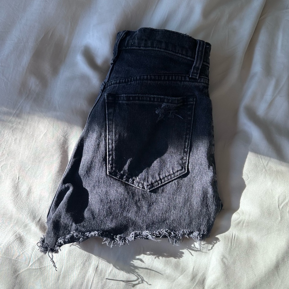 Abercrombie & Fitch Black Distressed Denim Jean Shorts